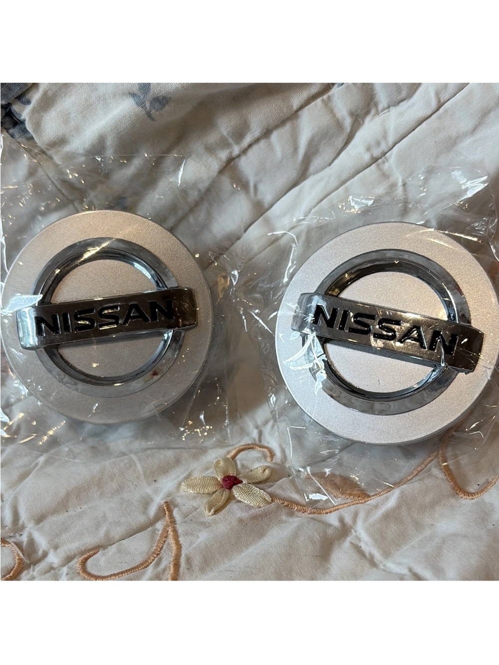2 Nissan Silver Wheel Center Hub Caps 54mm C7042K54 OEM